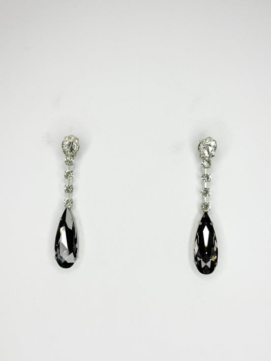 Grey Stiletto & Clear Earrings - Medium Size