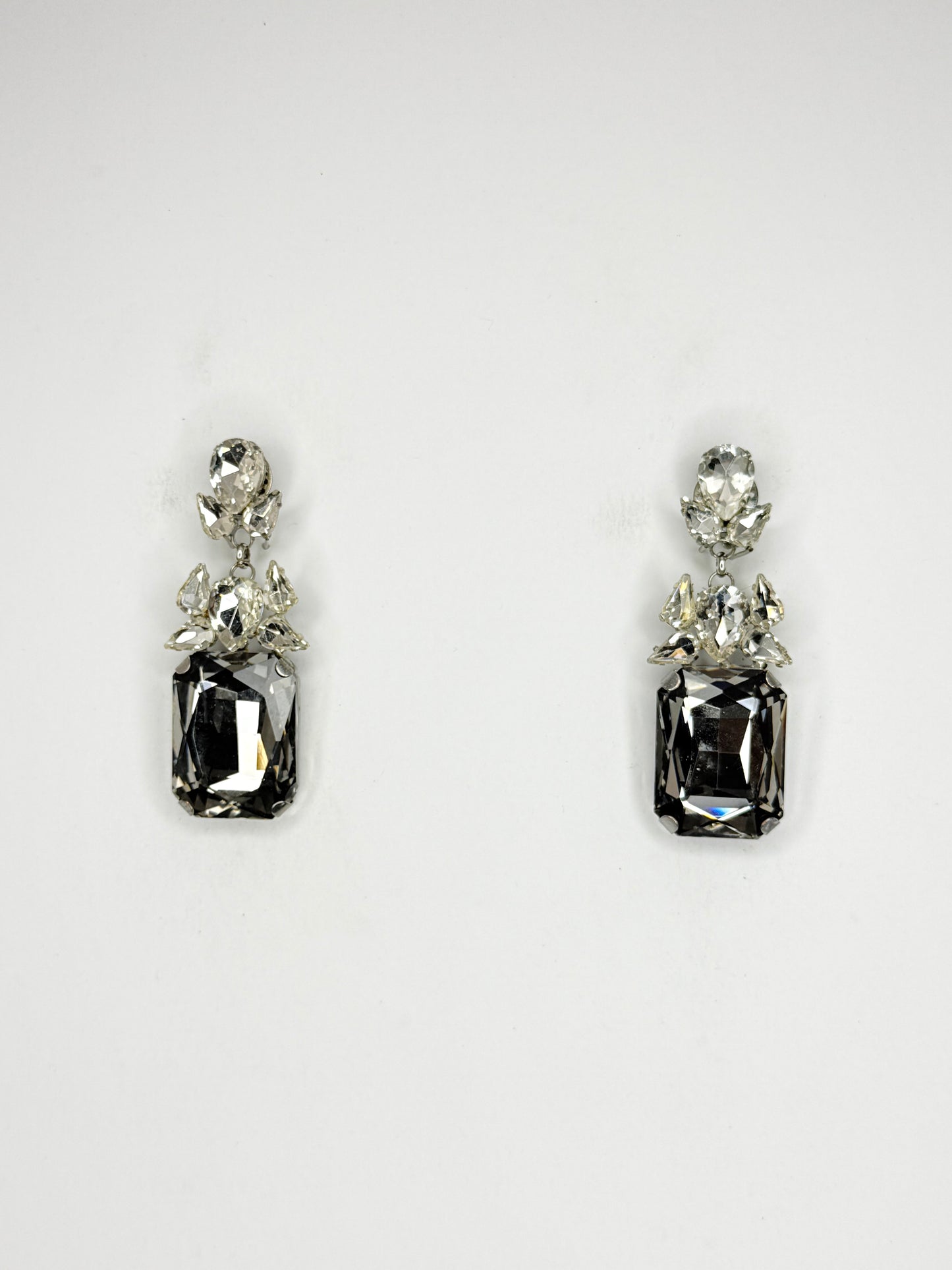 Grey & Clear Earrings - Small Cocktail Size