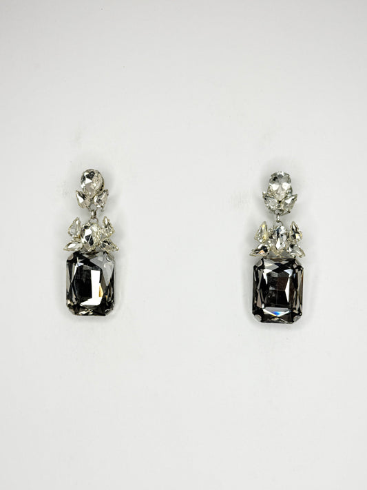 Grey & Clear Earrings - Small Cocktail Size