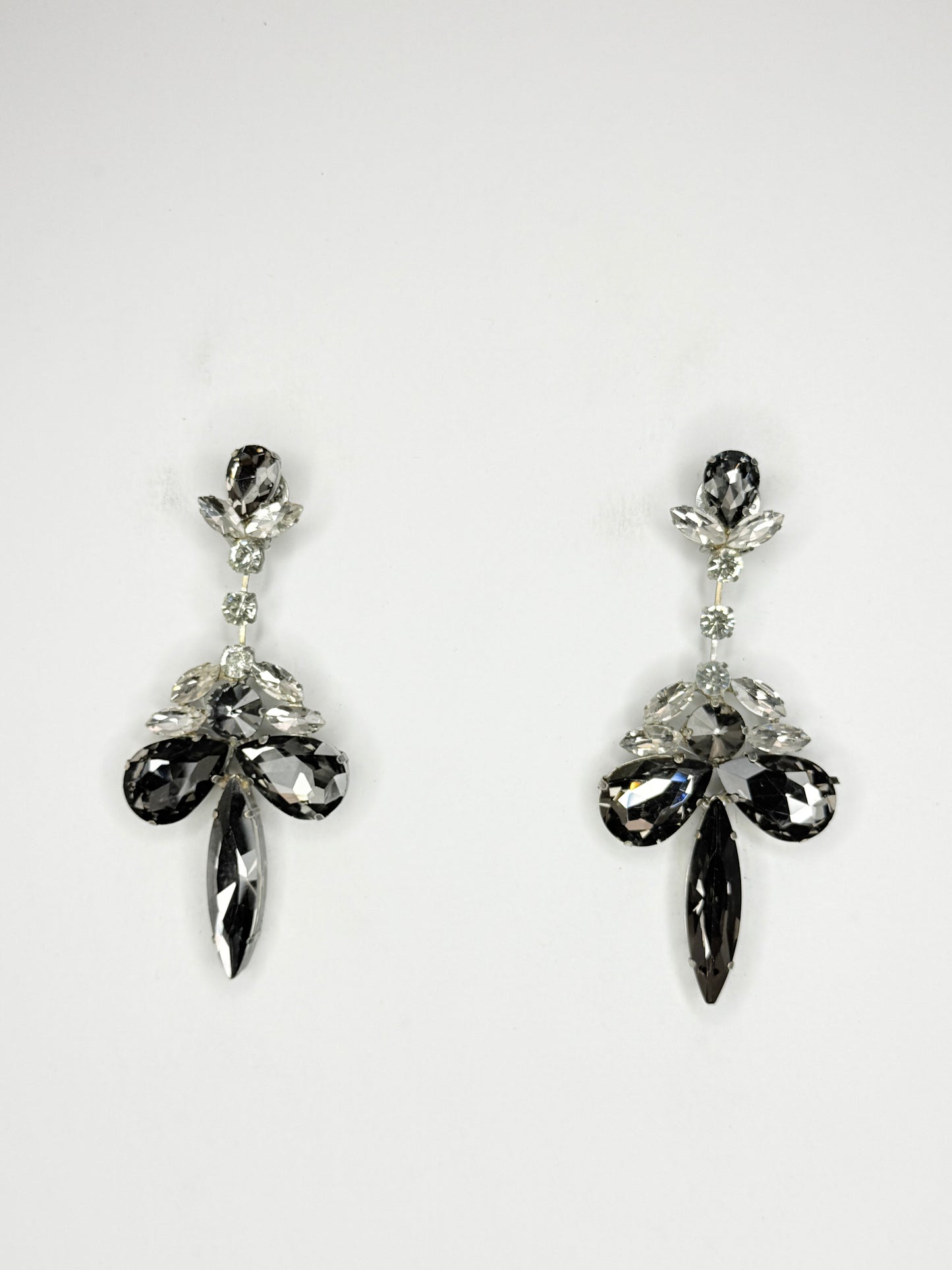 Grey & Clear Earrings - Medium Size
