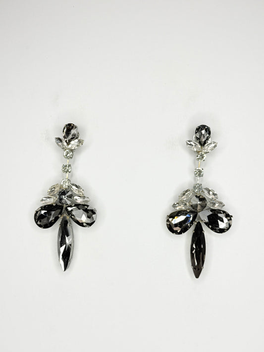 Grey & Clear Earrings - Medium Size