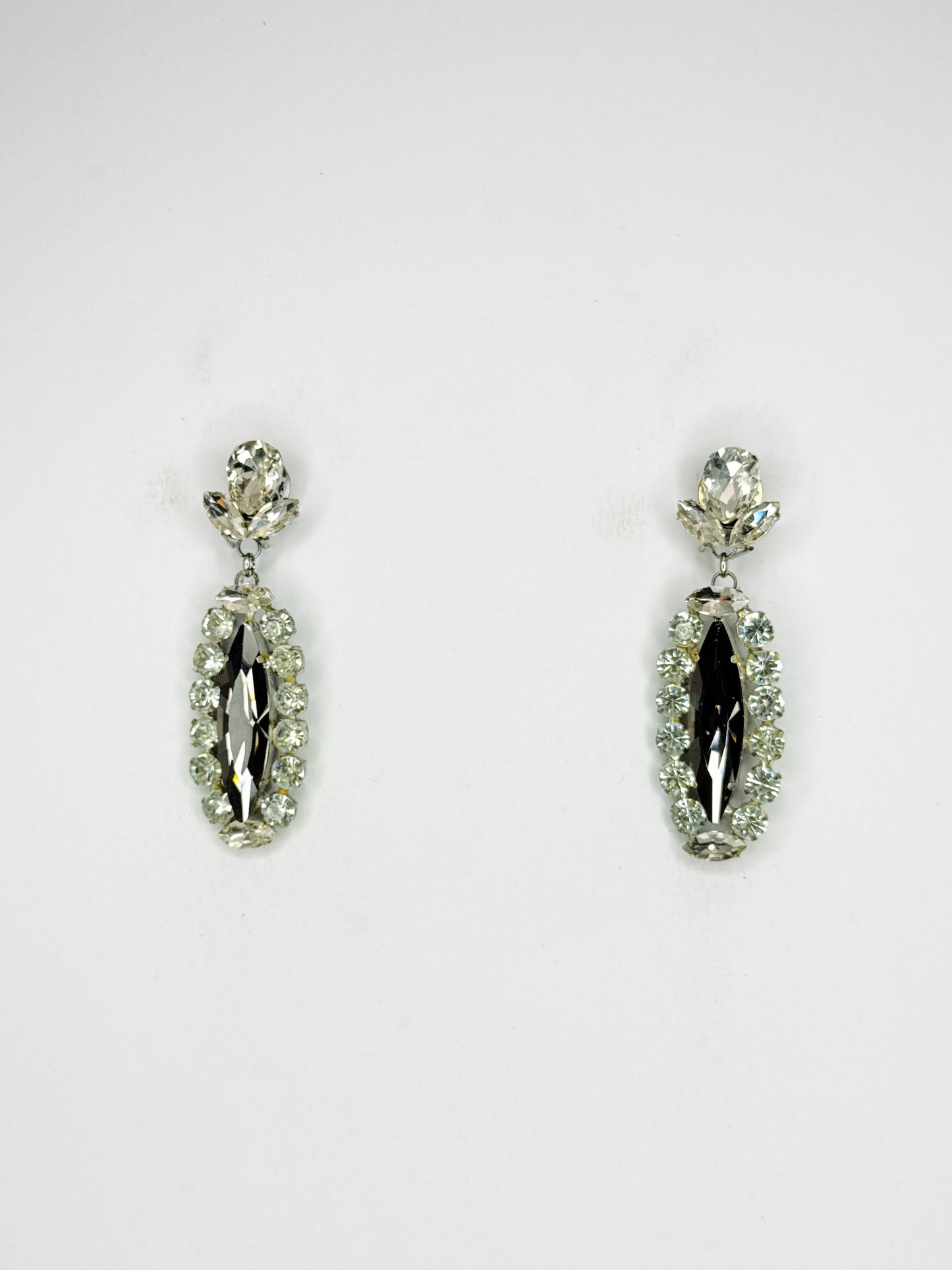 Grey & Clear Earrings - Small Cocktail Size