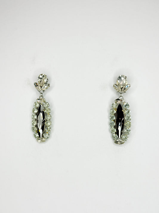 Grey & Clear Earrings - Small Cocktail Size