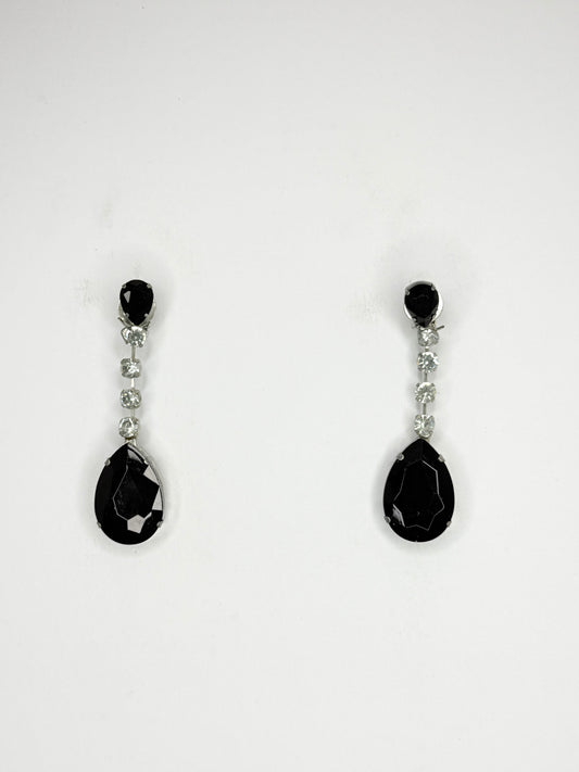 Black & Clear Earrings - Small Cocktail Size