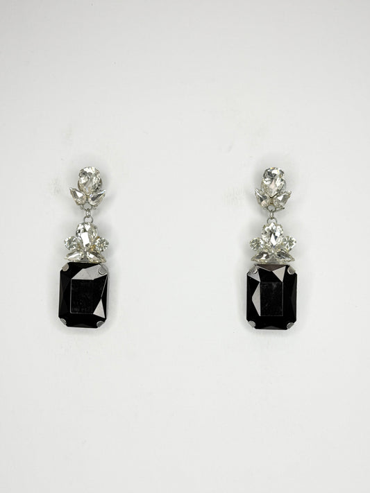 Black & Clear Earrings - Small Cocktail Size