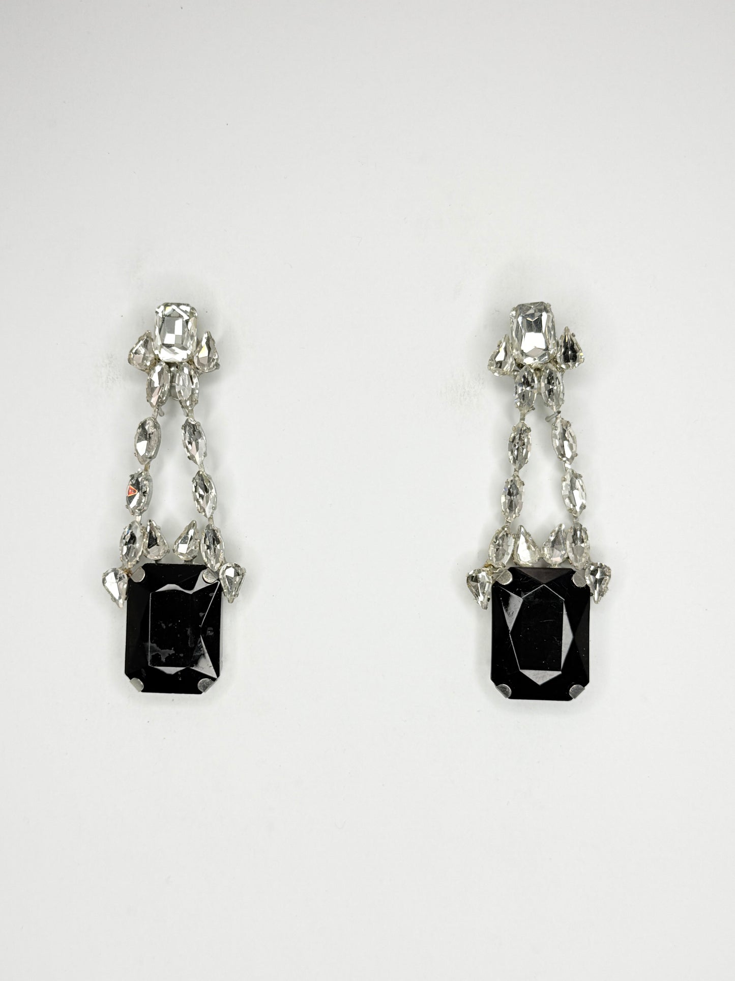 Black & Clear Earrings - Medium Size
