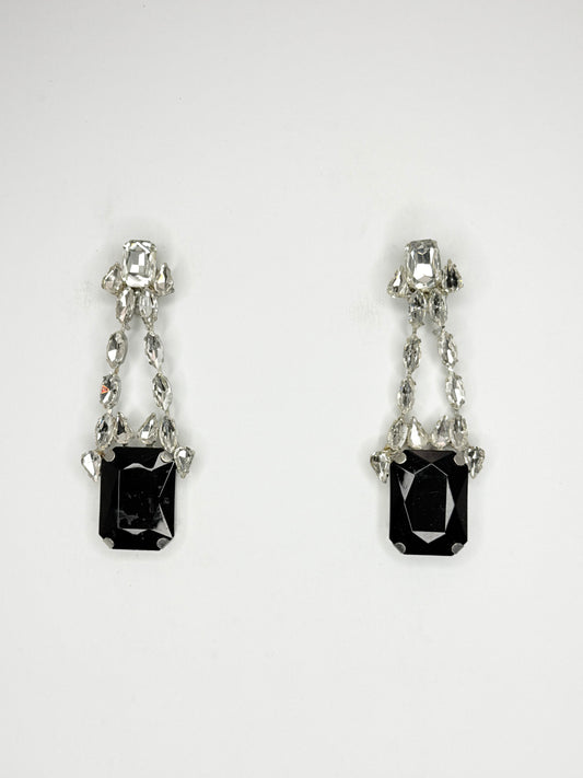 Black & Clear Earrings - Medium Size