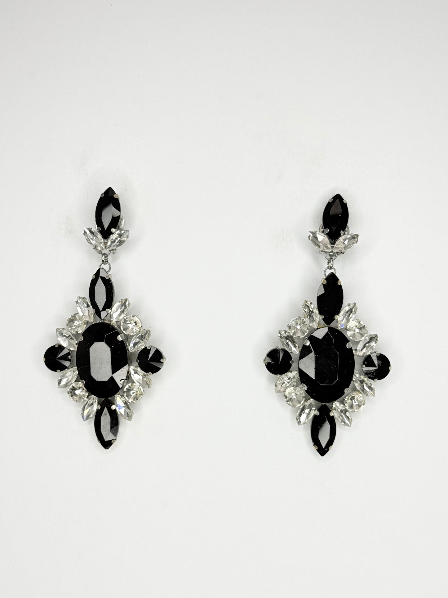 Black & Clear Earrings - Medium Size
