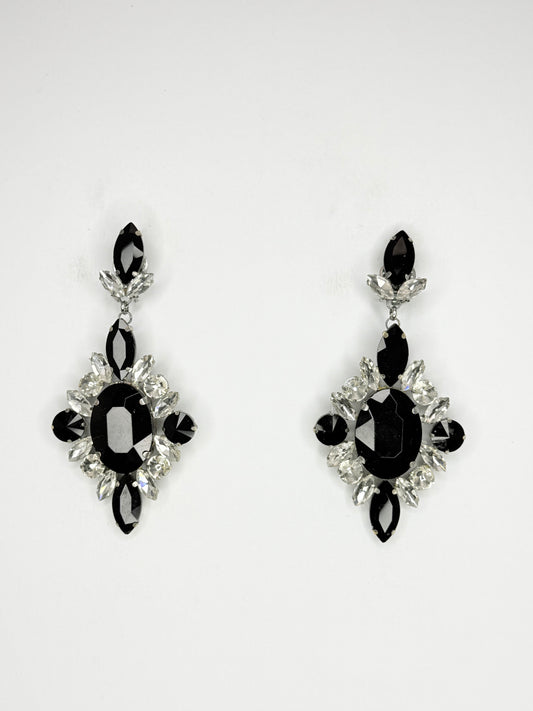 Black & Clear Earrings - Medium Size