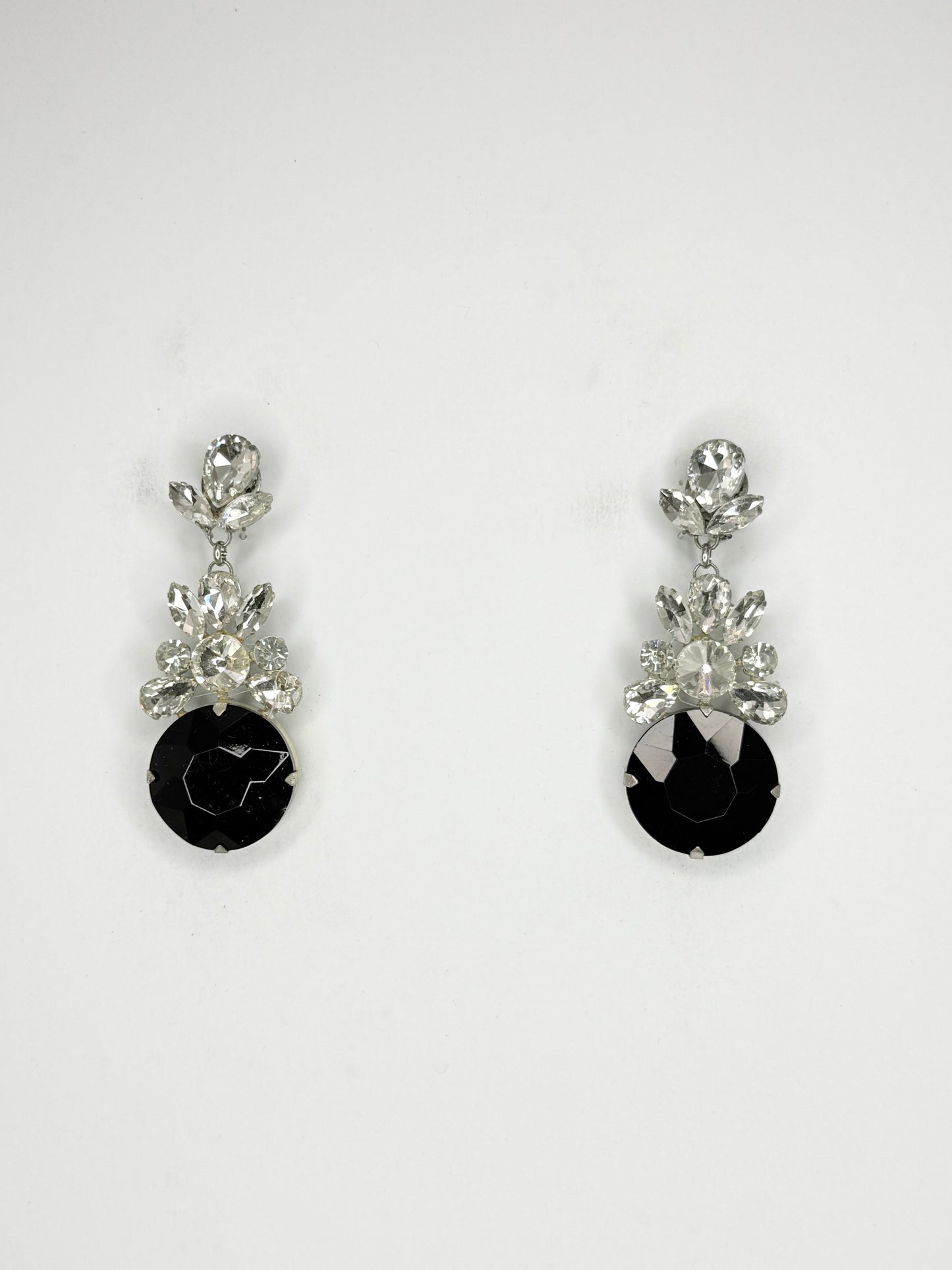 Black & Clear Earrings - Medium Size