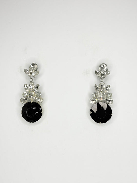 Black & Clear Earrings - Medium Size