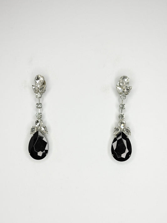 Black & Clear Earrings - Medium Size