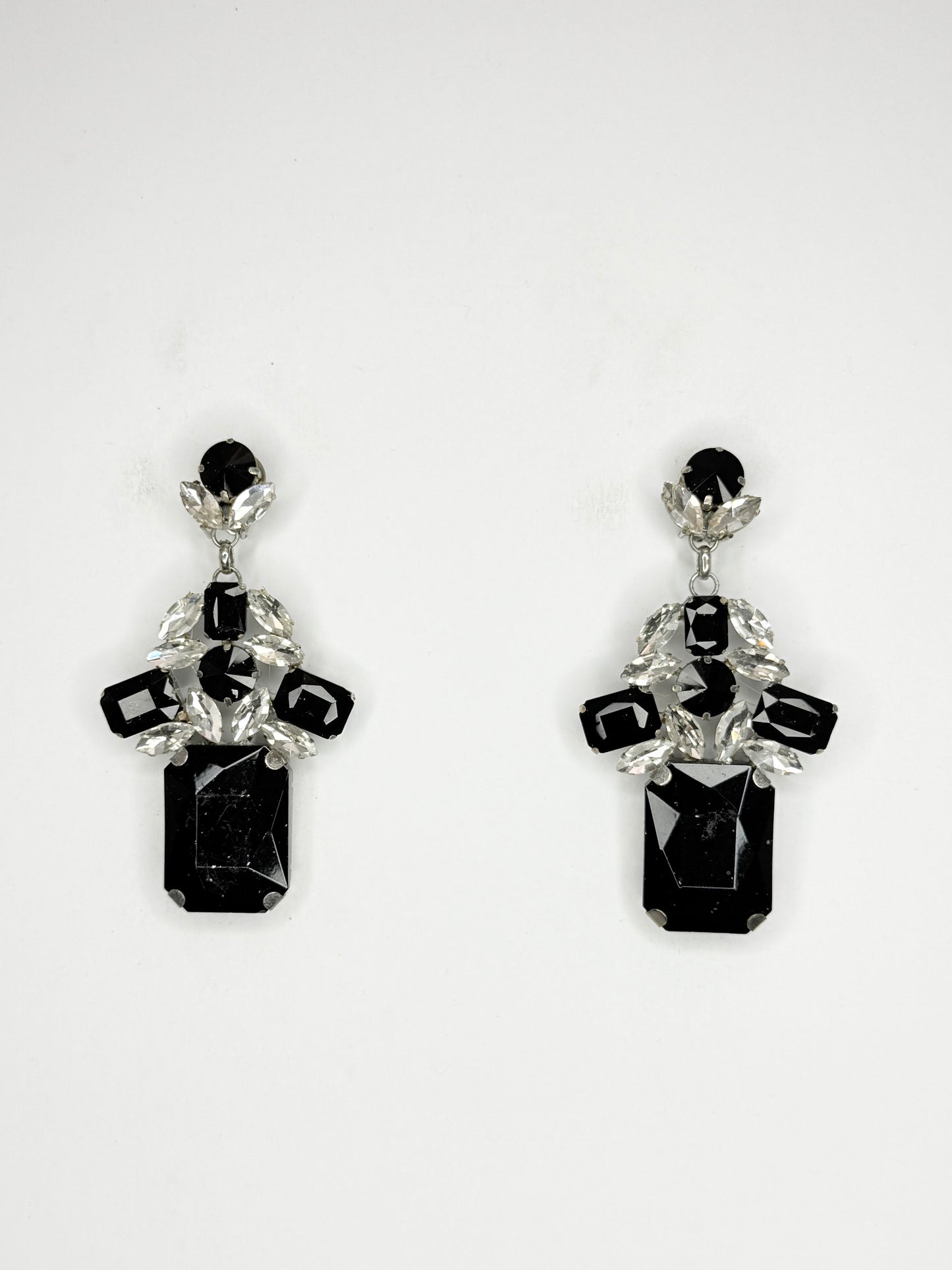 Black & Clear Earrings - Medium Size