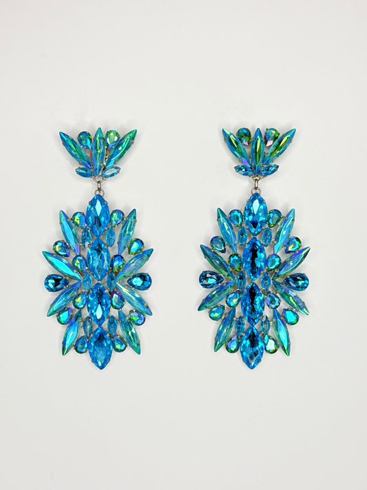 Aqua AB Earrings - XL Large Size