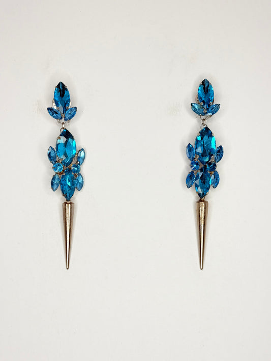 Aqua Spike Earrings - Medium Size