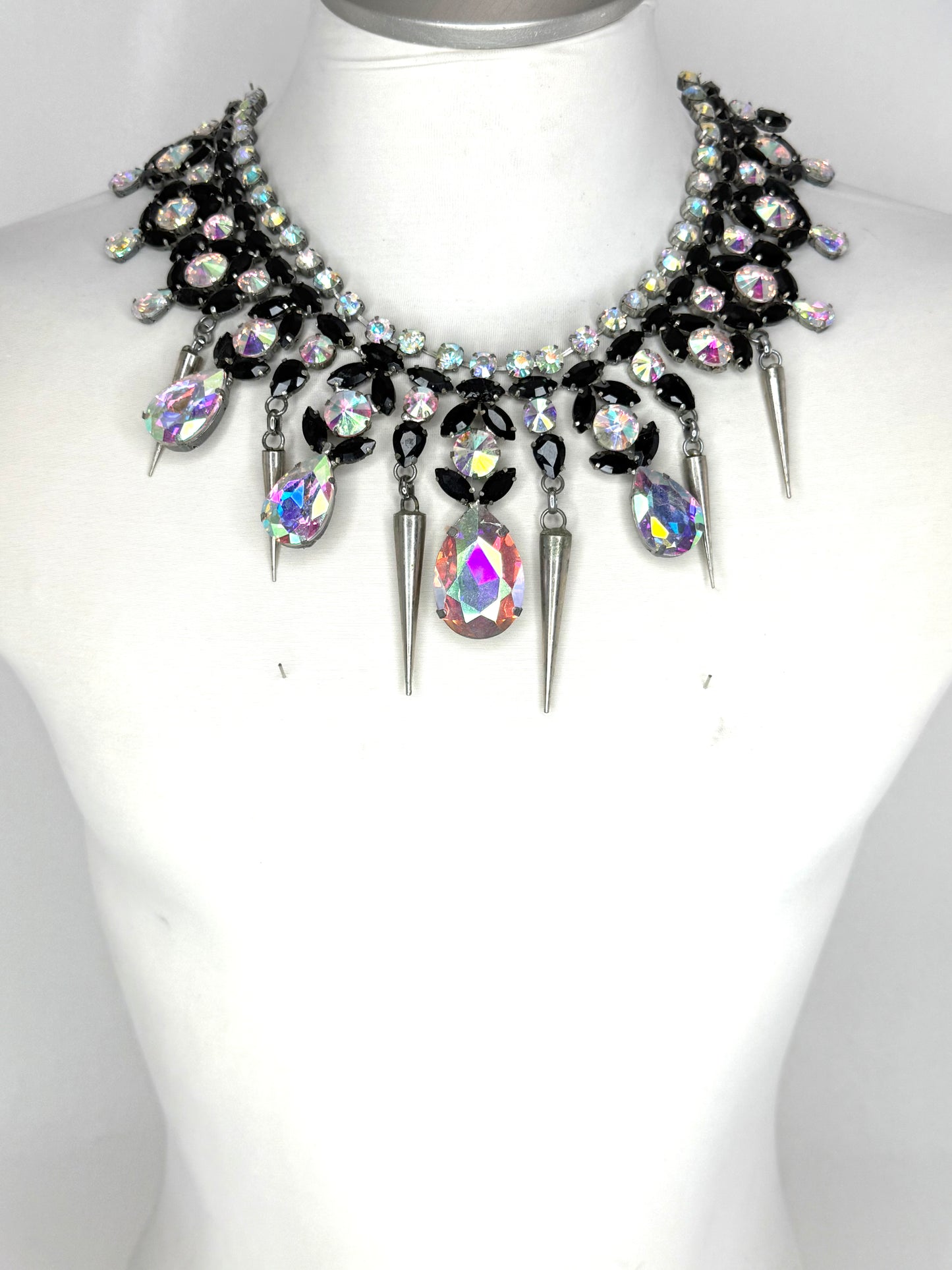 Black, AB & Spike Necklace