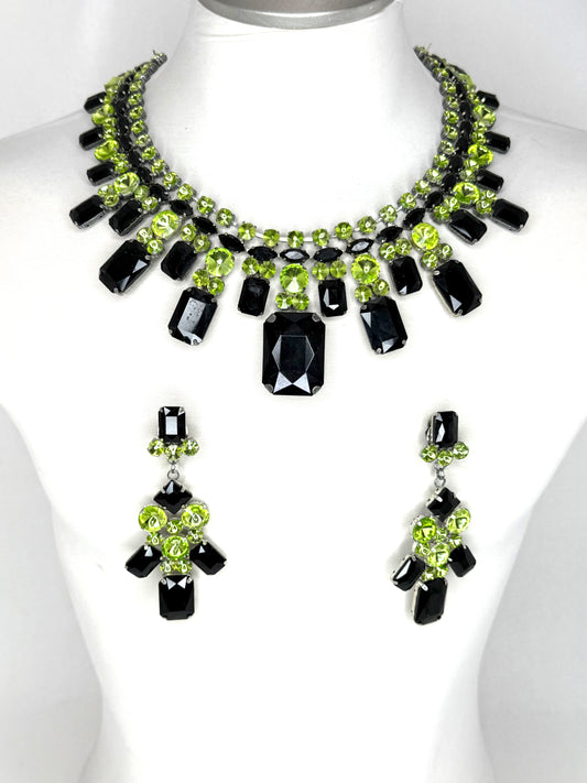 Black & Lime Green Necklace Set