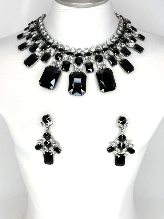 Black & Clear Necklace Set