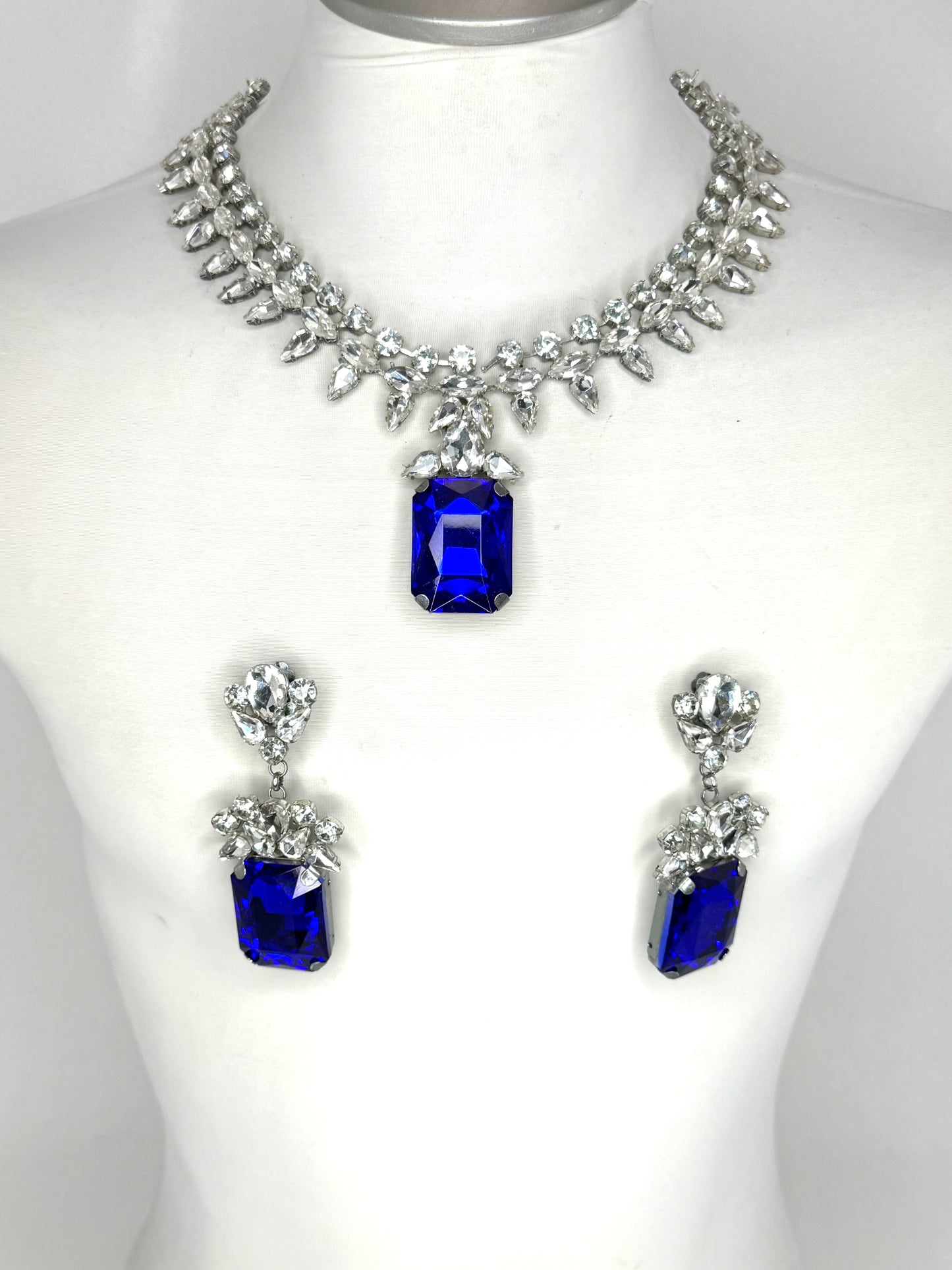 Cobalt Blue & Clear Necklace Set