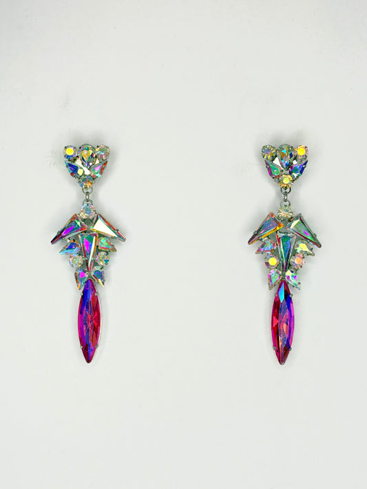 AB & Fuchsia AB Earrings - Medium Size