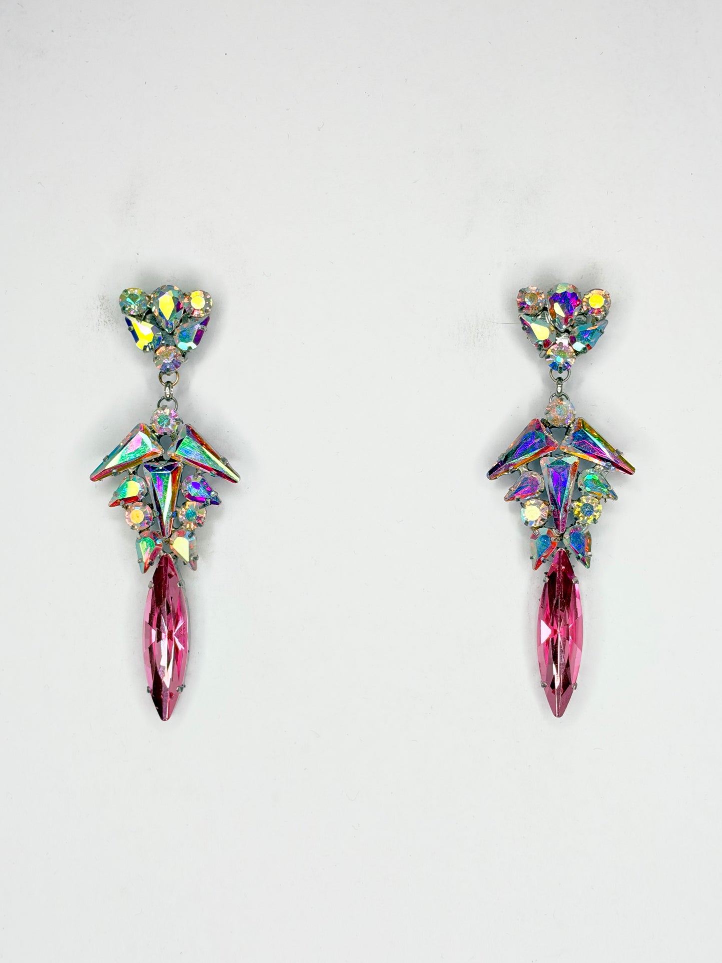 AB & Light Pink Earrings - Medium Size