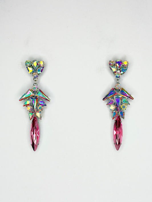 AB & Light Pink Earrings - Medium Size