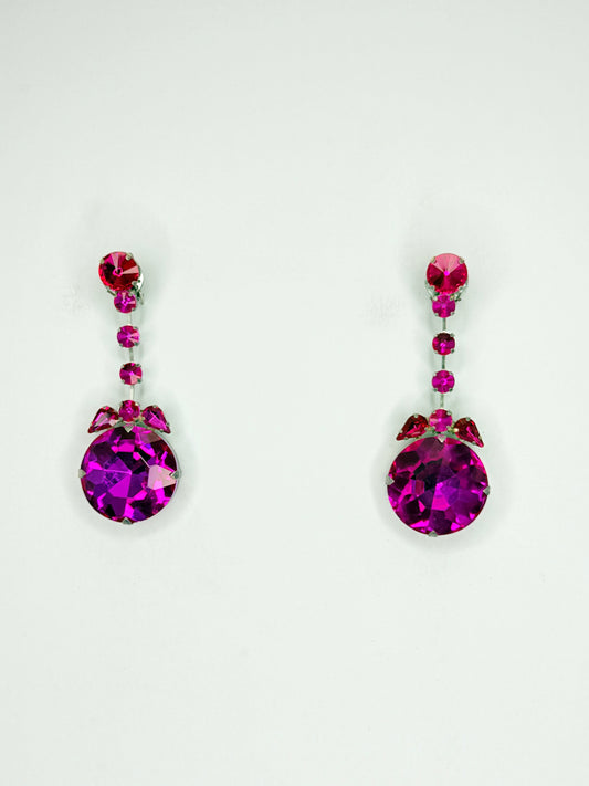 Fuchsia Pink Earrings - Small Cocktail Size