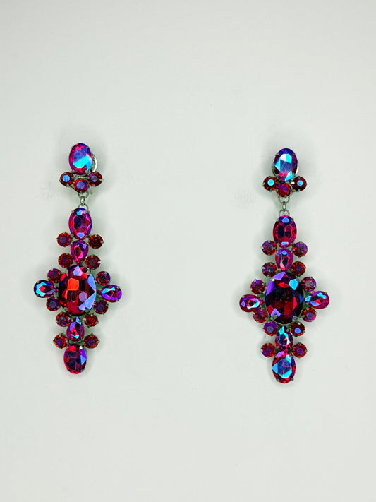 Fuchsia Pink AB Earrings - Medium Size