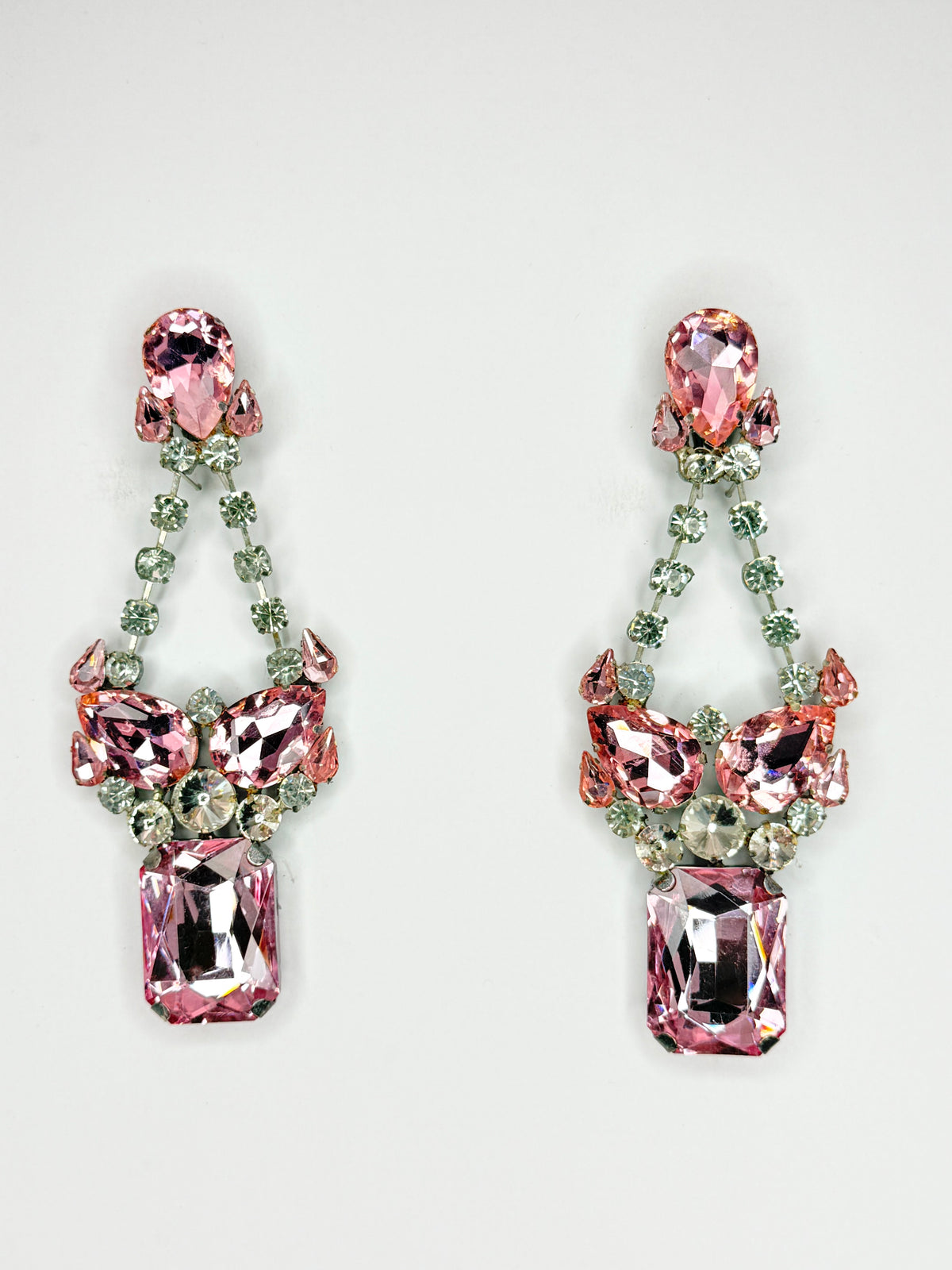 Light Pink & Clear Earrings - Large Size