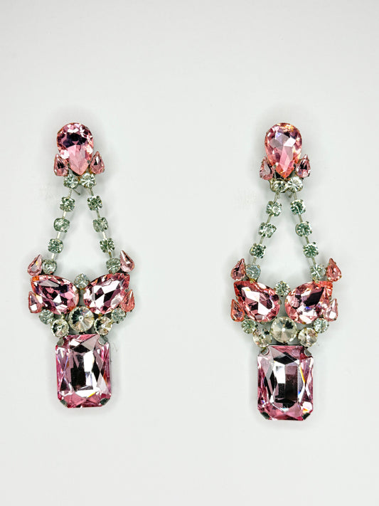 Light Pink & Clear Earrings - Large Size
