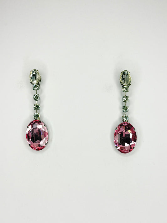 Light Pink & Clear Earrings - Small Cocktail Size