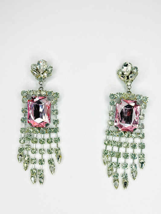 Light Pink & Clear Earrings - Medium Size