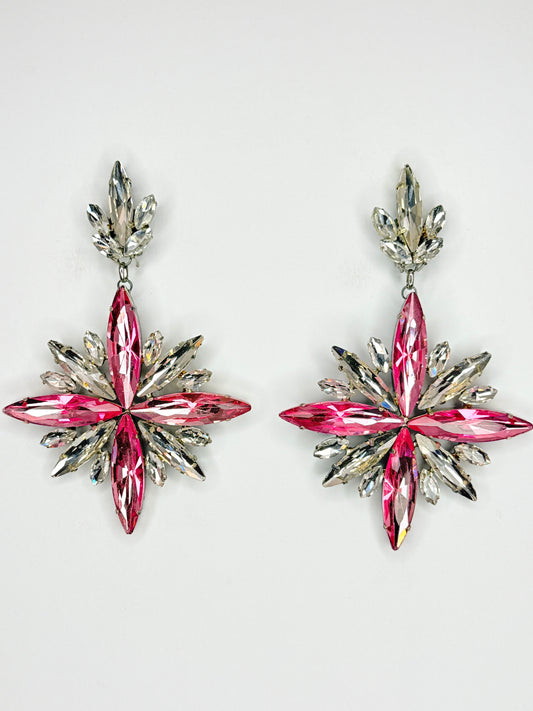 Light Pink & Clear Earrings - Large Size