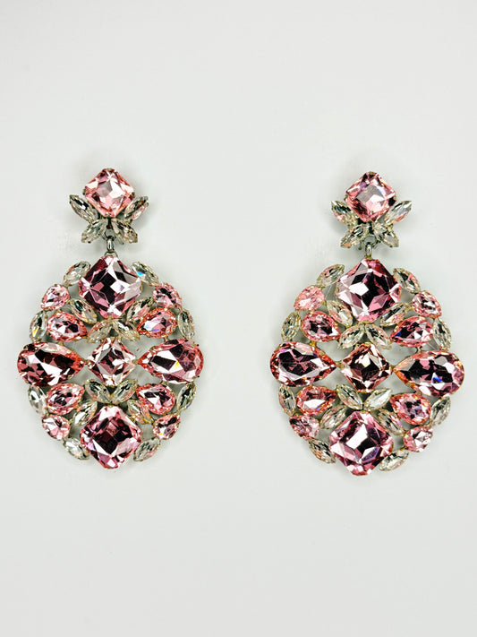 Light Pink & Clear Earrings - Large Size
