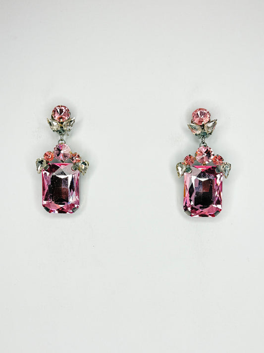 Light Pink & Clear Earrings - Small Cocktail Size
