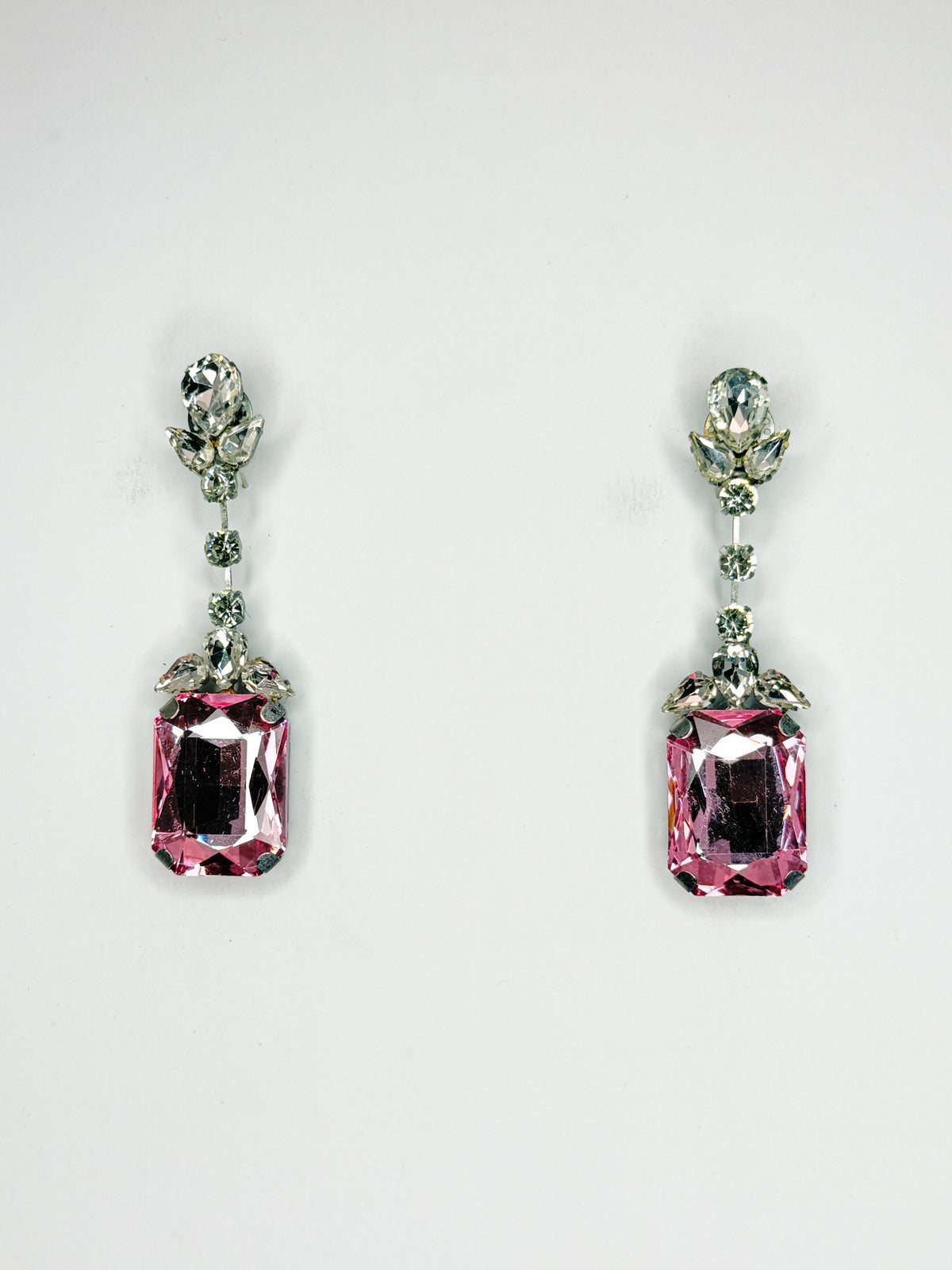 Light Pink & Clear Earrings - Small Cocktail Size