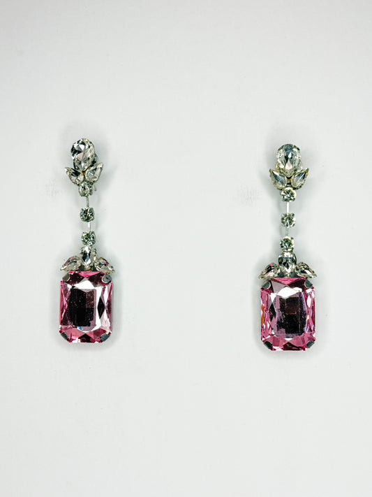 Light Pink & Clear Earrings - Small Cocktail Size