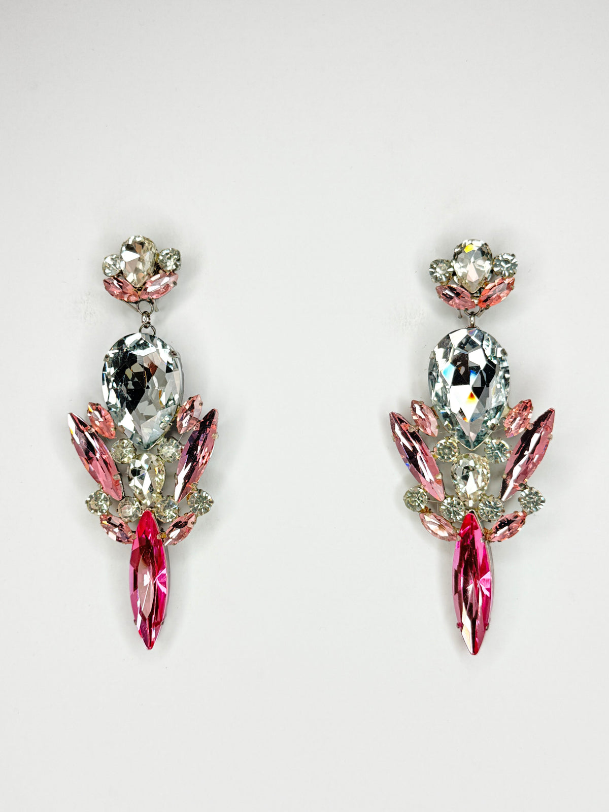 Light Pink & Clear Earrings - Large Size