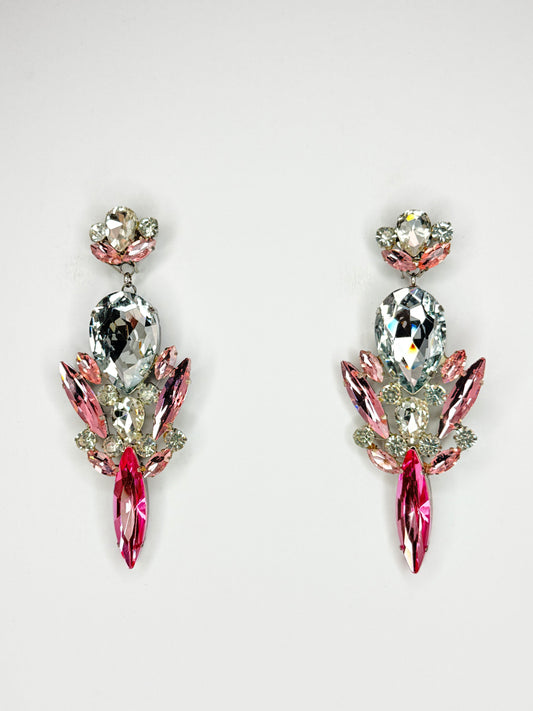 Light Pink & Clear Earrings - Large Size