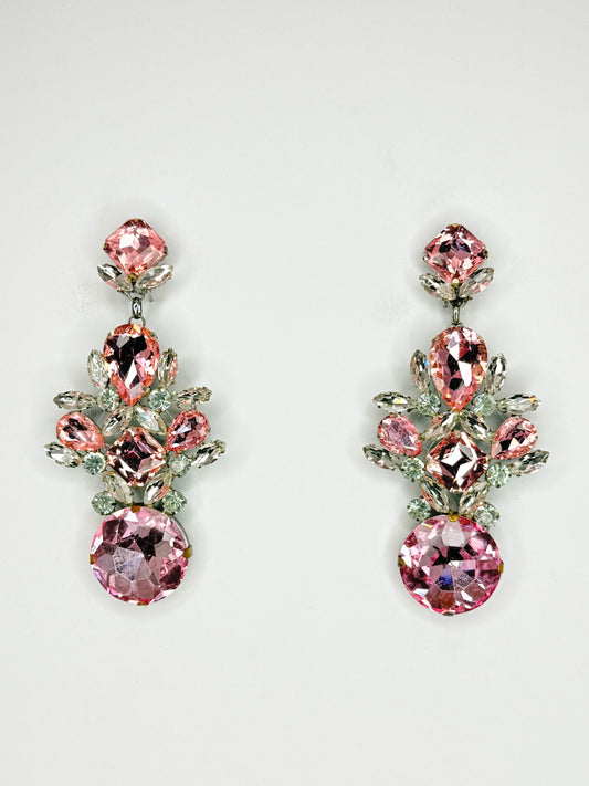 Light Pink & Clear Earrings - Large Size