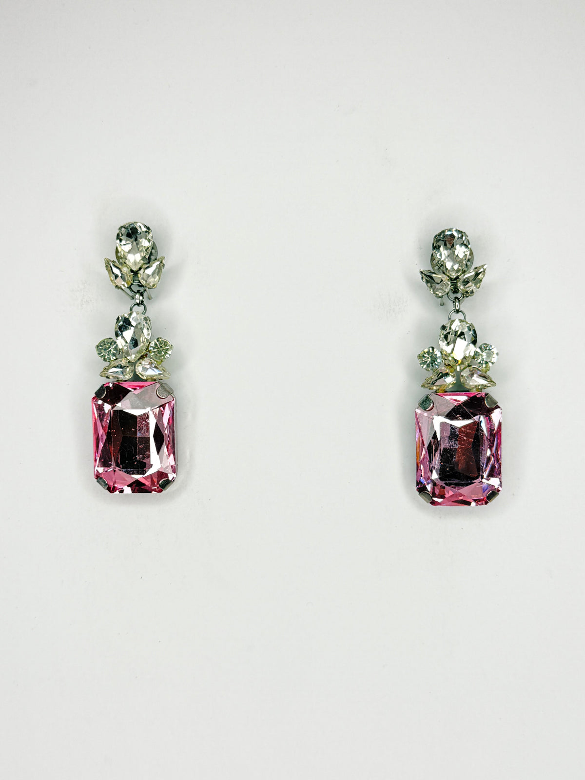 Light Pink & Clear Earrings - Small Cocktail Size