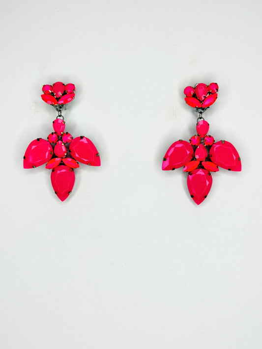 Neon Pink Earrings - Medium Size