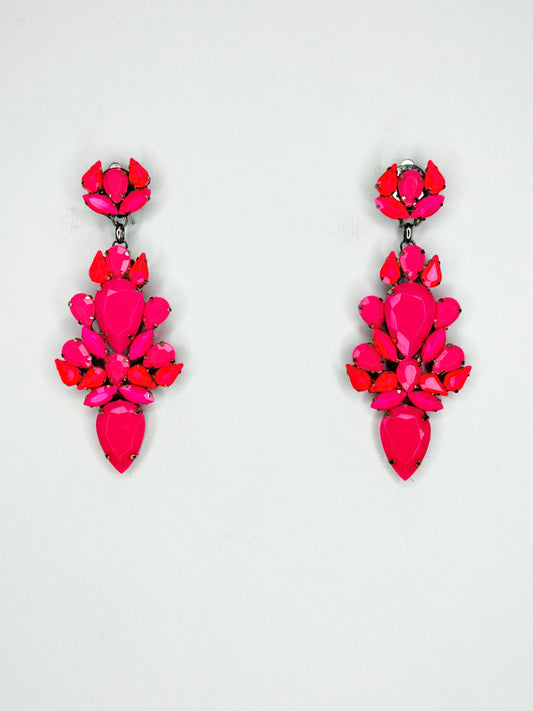 Neon Pink Earrings - Medium Size