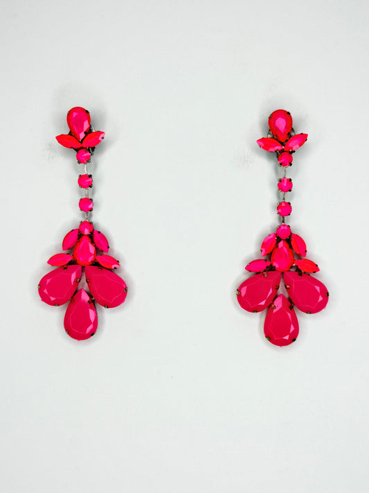 Neon Pink Earrings - Medium Size