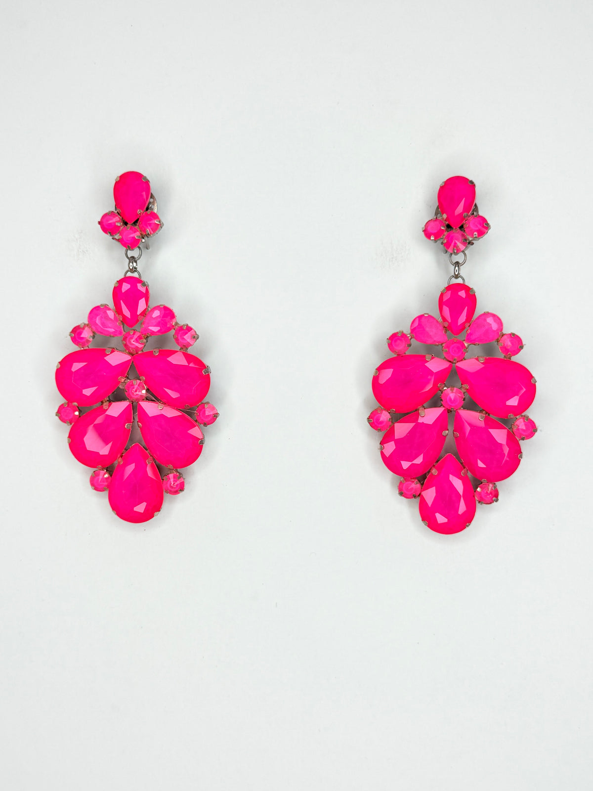 Neon Pink Earrings - Medium Size