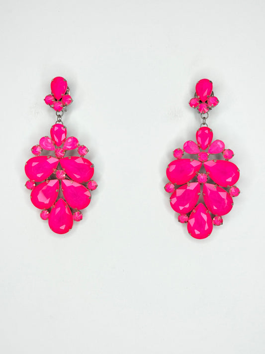 Neon Pink Earrings - Medium Size