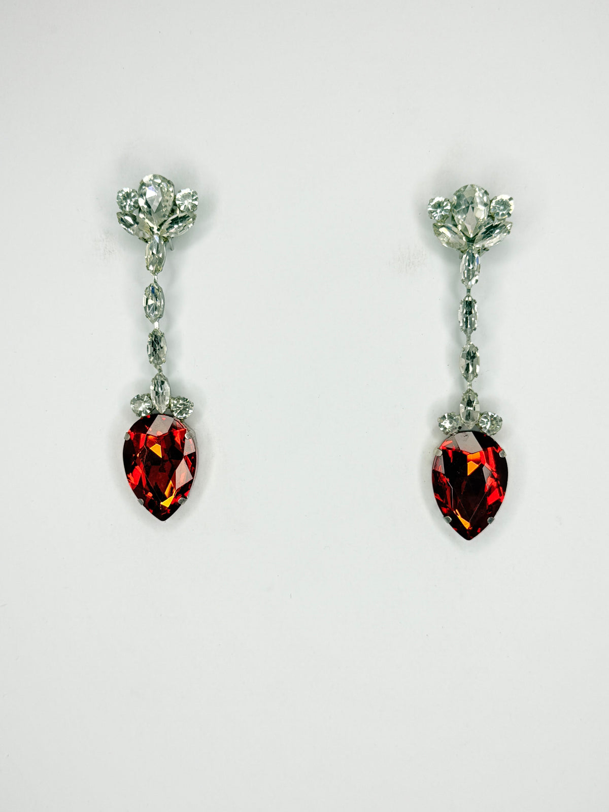 Orange & Clear Earrings - Medium Size