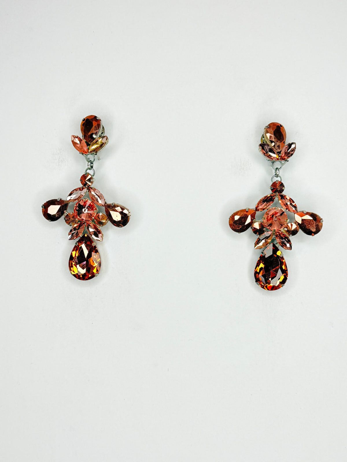 Rose Gold & Peach Earrings - Small Cocktail Size