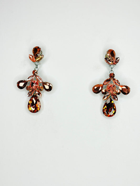 Rose Gold & Peach Earrings - Small Cocktail Size