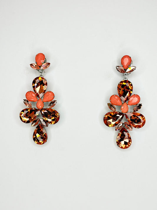 Peach & Mocha Earrings - Medium Size